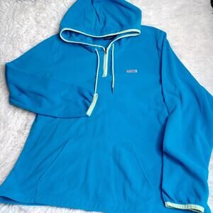 Columbia Women's Blue Soft Fleece Kangaroo Pocket, Winter Ski Hoodie Size XL